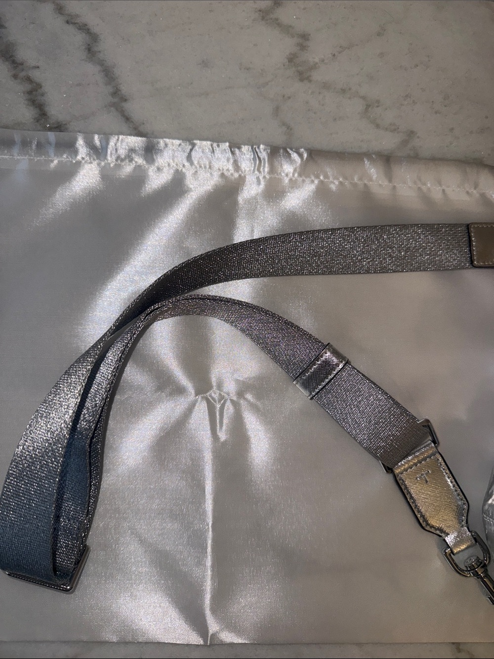 Tory Burch Small Virginia Metallic Small Messenger Crossbody-GUC - Picture 7 of 13